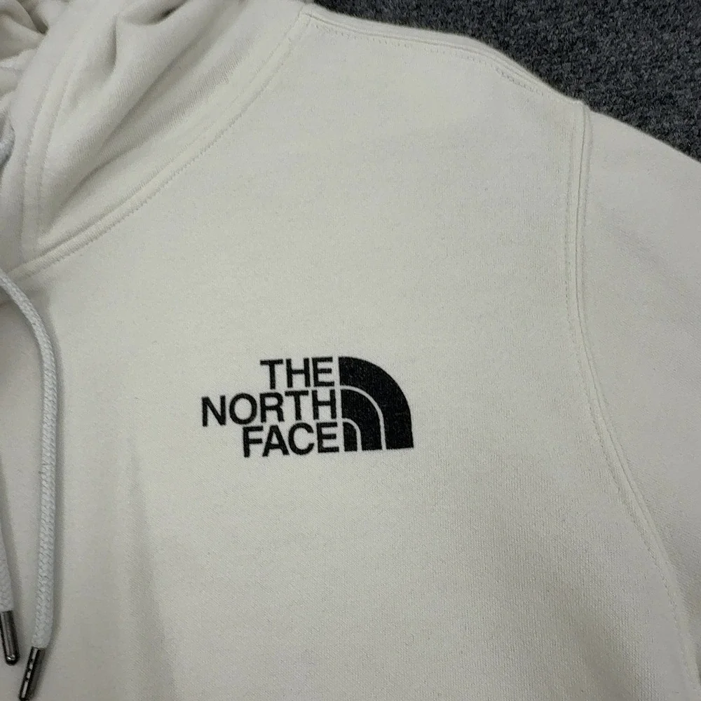 The North Face Hoodie Mens L White Cotton Red Box Logo Pullover Gorpcore